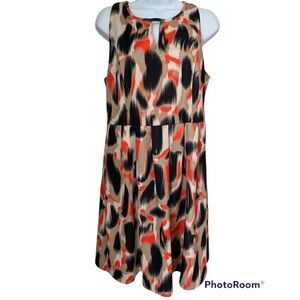 NWT INC International Concepts sleeveless Tan Orange A Line dress L